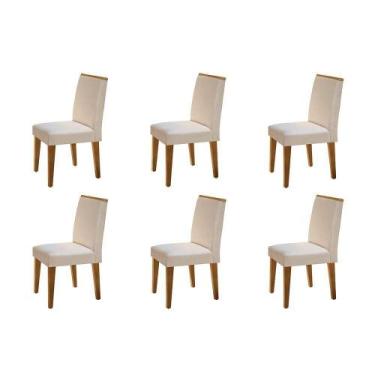 Imagem de Conjunto 6 Cadeiras Para Sala De Jantar Lunara Imbuia - RUFATO