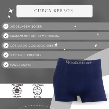 Imagem de Kit 6 Cuecas Boxer Masculina Reebok Original Lisa Premium, 3 preto, 2 