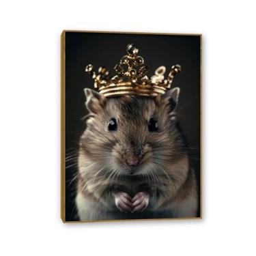 Imagem de Impressão de pôster de pintura de coroa dourada, linda coroa de animal, ratinho pequeno, pôsteres de animais selvagens da África, imagens para decoração de casa de quarto, pronto para pendurar,