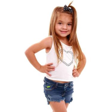 Imagem de Shorts Jeans Infantil Bebê Feminino Desfiado-Feminino