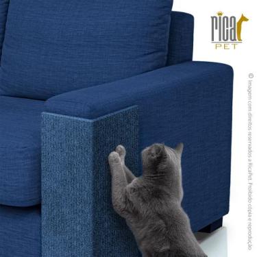 Imagem de Arranhador para gatos de madeira canto de sofá - Ricapet, Azul