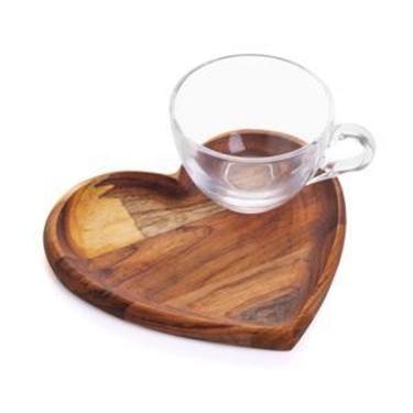 Imagem de XICARA C/PIRES GRANDE MADEIRA TECA CORACAO 190ml