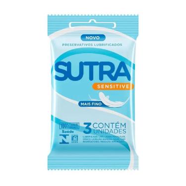 Imagem de Preservativo Masculino Lubrificado Mais Fino Sensitive Sutra 3 und