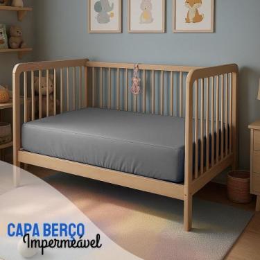 Imagem de Capa Para Colchão Berço Mini Cama Impermeável Com Zíper CINZA - Mirand