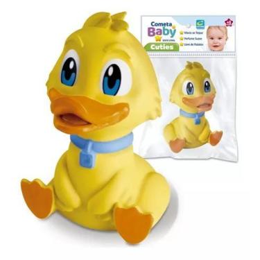 Imagem de Mordedor Infantil Brinquedo Banho Bebê Patinho Macio 12cm - Cometa Bri
