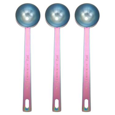 Imagem de HARFINGTON 3 colheres medidoras individuais, 1 colher de sopa (3 colheres de chá, 15 ml) colher de chá/colher de sopa de aço inoxidável 304 única tigela quadrada pequena colher de medição de cabo