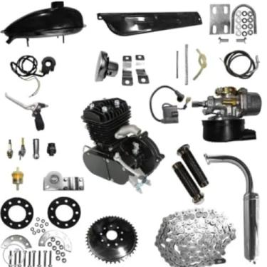 Imagem de Kit Motor para Bicicleta Motorizada 80cc, 2 Tempos, Completo com Corrente e Acessórios (Preto)