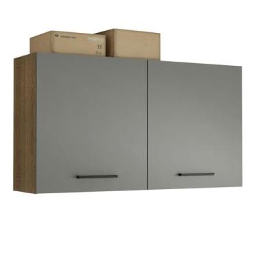 Imagem de Armário Aéreo Multiuso 120cm 2 Portas Rustic/cinza Agata Madesa