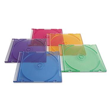 Imagem de CD/DVD Slim Jewel, literal CD/0,21 polegadas) - cores variadas - 50 pacote