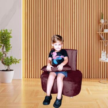 Imagem de Puff Orgânico Luxo Feijão Infantil - Silverio Decor, Bordo