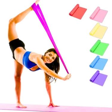 Imagem de Faixa Elástica Fisioterapia Yoga Alongamento Pilates Exercícios Cores Sortidas Envio Conforme A Disponibilidade