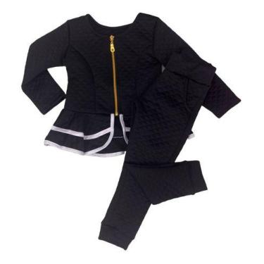 Imagem de Conjunto Infantil Moletom Metalasse Menina Roupa De Frio Top - Mimos d