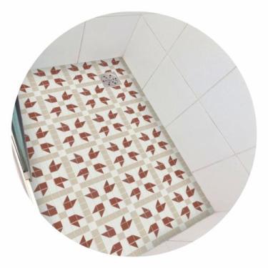 Imagem de Piso vinil antiderrapante para box Mosaico Colonial Vermelho e Bege - 