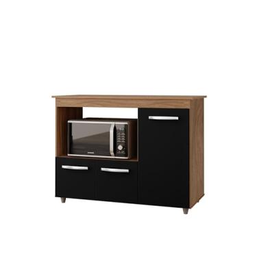 Imagem de Balcao De Cozinha Mutiuso Forno Eletrico Microondas Liza SAVANA/BLACK