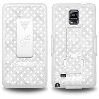 Imagem de Amzer Shellster Shell Holster Combo Capa para Samsung Galaxy Note 4 - Embalagem de varejo - Branco