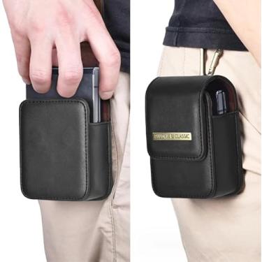 Imagem de Case Capa de Cinto Couro Masculina para Samsung Galaxy Z Flip 6/5/4/3 – Capa Magnética de Cintura com Fecho (Preto)