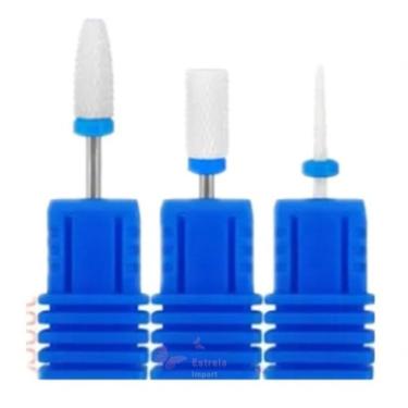 Imagem de Kit 3 Broca Cerâmica Profissional Unha Gel Acrigel Porcelana