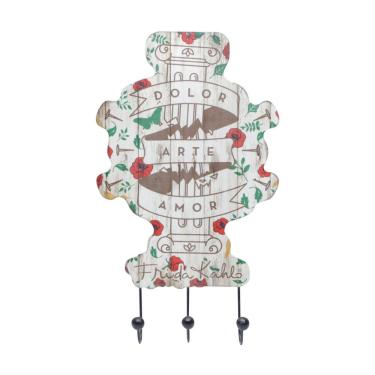 Imagem de Cabideiro De Parede Com 3 Ganchos Madeira/Metal - Carisma