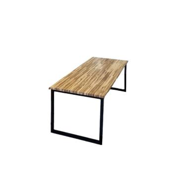 Imagem de Mesa De Jantar Estilo Industrial Natural- Preto Fosco