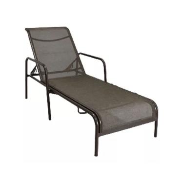 Imagem de Espreguiçadeira Modelo Sling Em Tela E Alumínio Marrom