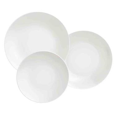 Imagem de Conjunto Com 12 Pratos Tramontina Leonora Em Porcelana Branco
