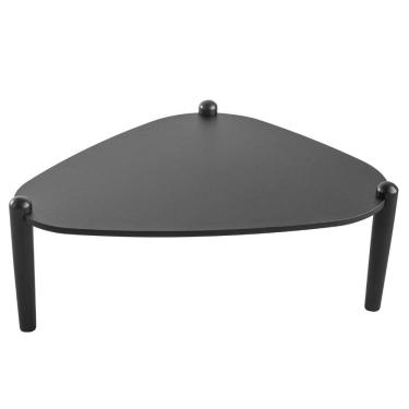 Imagem de Mesa De Centro Orgânica Artesano 85 Cm (largura) Em Mdp Nero (preto) E Pés Em Madeira Maciça
