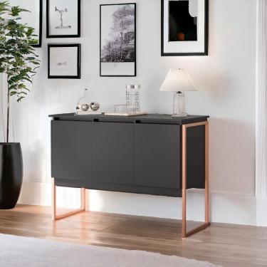 Imagem de Buffet 3 Portas Estilo Industrial Amsterdã Preto Cobre