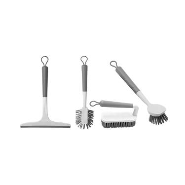 Imagem de Kit Acessórios De Limpeza 4 Peças Flow Bege Fechado