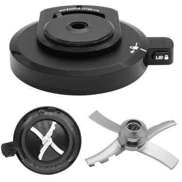 Imagem de Tampa externa com pá compatível com a máquina de sorvete Ninja NC299AMZ/NC301/NC300 Series – Acessórios de creme reutilizáveis sem BPA, podem ser lavados na lava-louças