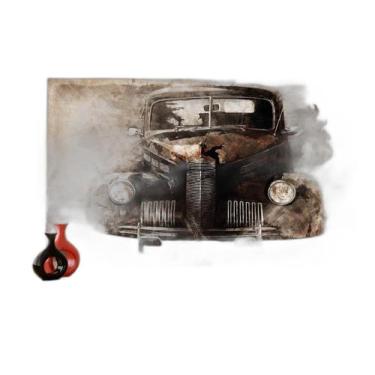 Imagem de Papel De Parede 3D Carro Antigo Hot Rod Custom 3,5M Cxr70 - Você Decor