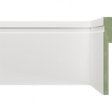 Imagem de Kit Rodapé de MDF 20 Barras Frisadas de Sobrepor 12cm x 2,40m Rende 48 Metros Moldufama Branco