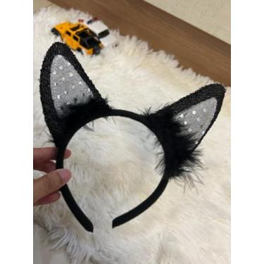 Imagem de Tiara arquinho orelha de gato halloween festas - bijoprata
