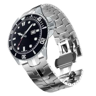 Imagem de Compatível com pulseiras Casio MDV106, pulseira de metal de aço inoxidável de liberação rápida com fecho dobrável de substituição compatível com relógio Casio MDV106-1AV/MTP-VD01 (prata, pulseira de