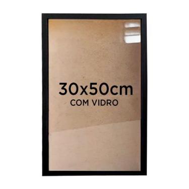 Imagem de Moldura Quadro Caixa 3cm 30x50cm Foto Poster Ilustração com Vidro - Vá