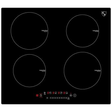 Imagem de Cooktop Elétrico de Indução para Embutir 24" 60cm, com 4 Queimadores e Controle Digital, 220V 6000W, K&H IN24 6004,  Preto