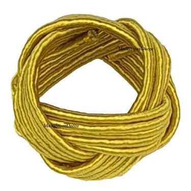 Imagem de KIT 06 Argola Porta Guardanapo Anel Trançado Ouro Luxo Mesa Posta - MS