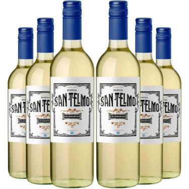 Imagem de Kit 6 Garrafas Vinho Branco San Telmo Chardonnay 750ml
