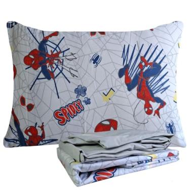 Imagem de Jogo de Cama 100% Algodão Solteiro Estampado Spider Man 1,40 m x 2,10 m Com 3 pe