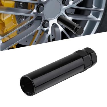 Imagem de ijuicy Soquete de porca de 7 estrias, ferramenta de remoção de porca de roda, chave de porca com 13/16 polegadas e sextavado de 7/8 polegadas, adequado para porcas de pino M14x1,5 M14x2.0 (preto)