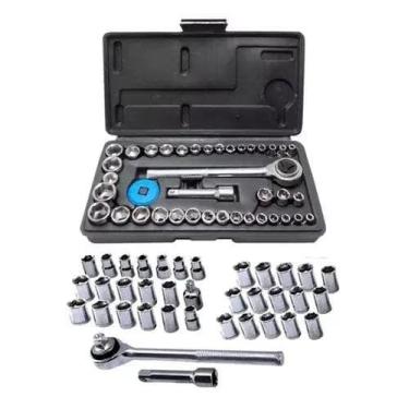 Imagem de Jogo DE Chaves Soquetes Sextavado Com Catraca 40 P - PLUS