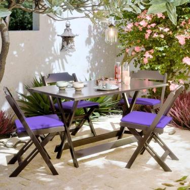 Imagem de Mesa De Jantar Bistrô Para Barzinho Dobrável 120x70 Com 4 Cadeiras - M