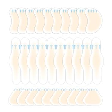 Imagem de lasuroa 30 Ligaduras para Bolhas Nos Pés, Três Estilos de Almofadas de Gel Ligaduras Hidrocolóides Impermeáveis para Proteção e Amortecimento do Calcanhar e dos Dedos dos Pés