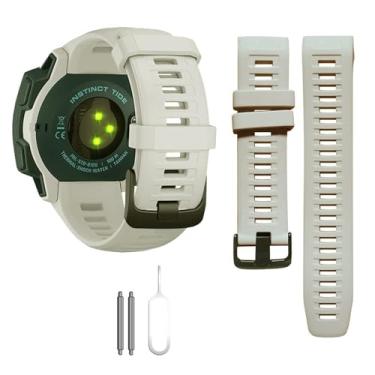 Imagem de Threeeggs Pulseira de relógio Garmin Instinct, pulseira de silicone de 22 mm para smartwatch Instinct 2/Esports/Solar/Tide/Tático, confortável, impermeável, macia e durável (Tundra)