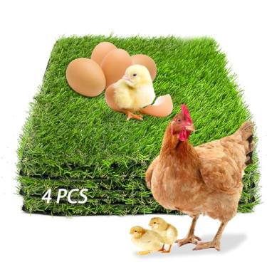 Imagem de MUYG Pacote com 4 almofadas laváveis para nidificação de galinha, tapete de grama artificial, corte, galinhas, caixa de ninho, forros de cama para galinheiro, ovo, pato, pintinhos e ganso