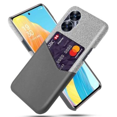 Imagem de Capa para Realme C55,Anti-deslizamento,Proteção contra quedas de 360°,Resistência à impressão digital,Tela e caso de couro PU com 1 slot de cartão atrás-Gray