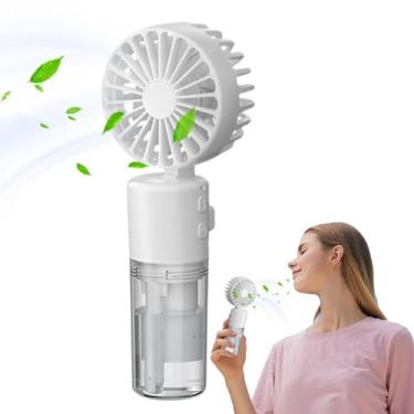 Imagem de Ventilador de névoa de água | Ventilador de spray de névoa de água recarregável - Ventilador de resfriamento portátil dobrável de suprimentos de verão com alça ergonômica para mulheres, homens