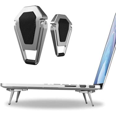 Imagem de Suporte portátil invisível para laptop - 2 peças, SUNTAIHO Mini almofada de resfriamento de alumínio, suporte para teclado de computador, suporte ergonômico e leve para laptop para