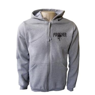 Imagem de Blusa Moletom Plus Size Masculino Punisher Capuz e ziper XG ao XG8, Ci