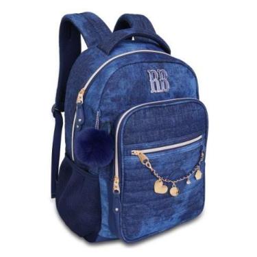 Imagem de Mochila Costas Escolar Juvenil Rebecca Bonbon Jeans Original - Clio