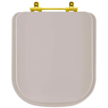 Imagem de Assento Sanitário Poliéster Axis Barbante para vaso Deca com Ferragem Dourada